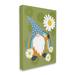 Stupell Industries Daisy Garden Gnome Blue Rainbow Floral Pattern by - Graphic Art Canvas in White | 48 H x 36 W x 2 D in | Wayfair ae-961_cn_36x48