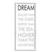 Stupell Industries Dream Bigger Than the Stars Motivational Phrase by Anna Quach - Textual Art Canvas in Gray/White | 30 H x 13 W x 1.5 D in | Wayfair