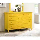 Glory Furniture Hammond 8 Drawer 59" Double Dresser Wood in Yellow | 39 H x 59 W x 18 D in | Wayfair G5402-D
