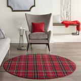 Black/Red 63 x 0.5 in Area Rug - Willa Arlo™ Interiors Hankinson Prague Plaid Red Area Rug Polypropylene | 63 W x 0.5 D in | Wayfair