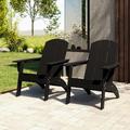 Highland Dunes Adirondack Chair Set Plastic/Resin/ in Black | 38 H x 30.75 W x 34 D in | Wayfair 77978E17A5AB431AAF15455CB71C9CB2