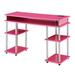 Wrought Studio™ Edwin No Tools Computer Desk w/ Built-In Outlets Wood/Metal in Pink | 30 H x 47.25 W x 15.75 D in | Wayfair
