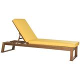 Mercury Row® Faunce 80.9" Long Reclining Eucalyptus Single Chaise w/ Cushions Wood/Solid Wood in Brown | 37.4 H x 24.8 W x 80.9 D in | Outdoor Furniture | Wayfair