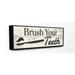 Harriet Bee Brush Your Teeth Planked Lookout Canvas in Black/White | 13 H x 30 W in | Wayfair 07F68A8EAD974C5B8A122A389A600F9D