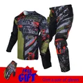 Willbros-Maillot et pantalon de vélo marron chloré D343 course moto imbibée motocross sport