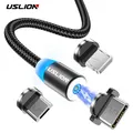 USLION – câble Micro USB/type-c magnétique de 2 m pour recharge rapide cordon de chargeur aimanté