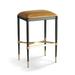 Angelina Backless Bar and Counter Stool - 26" Counter Height, Matte Black/Camel Leather Counter Stool - Frontgate