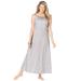 Plus Size Women's Long Supportive Gown by Dreams & Co. in Heather Grey Dot (Size 5X)