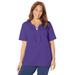 Plus Size Women's Suprema® Lace-Up Duet Tee by Catherines in Dark Violet (Size 4X)