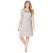 Plus Size Women's Short Supportive Gown by Dreams & Co. in Heather Grey Dot (Size 2X)