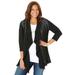 Plus Size Women's Lovely Layers Drape Cardigan by Catherines in Black (Size 4X)