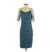 Lularoe Casual Dress - Sheath: Blue Color Block Dresses - Women's Size Small