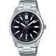 Casio MTP-VD02D-1E Men's Stainless Steel Black Dial 3-Hand Analog Sporty Watch, Quartz Movement