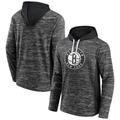 Men's Fanatics Branded Heathered Charcoal/Black Brooklyn Nets Instant Replay Colorblocked Pullover Hoodie