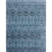 Blue/Gray 108 x 0.25 in Area Rug - Bokara Rug Co, Inc. Hand-Knotted High-Quality Light Blue & Black Area Rug Viscose/Wool | Wayfair