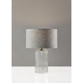 Lark Manor™ Apsar Clear Table Lamp Glass/Fabric in Gray | 16.5 H x 12 W x 12 D in | Wayfair A57745E5C31544A5915C0E5CF5B311B8