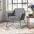 Lounge Chair - Trent Austin Design® Newson 28" W Lounge Chair Faux Leather in Gray | 31.5 H x 28 W x 29 D in | Wayfair