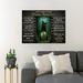 Trinx Black Cat w/ Magic Ball - When Visit My House, Please Remember - 1 Piece Rectangle Graphic Art Print On Wrapped Canvas in Brown | Wayfair