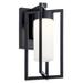 17 Stories 1 LED Wall Light w/ Satin Etched Glass Aluminum/Glass/Metal in Black/Gray | 19 H x 7 W x 10 D in | Wayfair