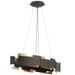 Orren Ellis Abdulhakim 2-Light LED Unique/Statement Geometric Pendant in Black/Brown | 6.25 H x 16.25 W x 34.25 D in | Wayfair