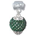 Green Crystal Sparkle Spinner - Nurse Hat Charm Bead