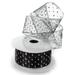 Ribbon Traditions Metallic Banded Edge Sheer Glitter Dots Wired Ribbon 2 1/2 by 10 Yards - Black / Silver