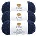 Lion Brand Yarn Jeans Brand New Denim Medium Acrylic Blue Yarn 3 Pack