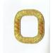 Alphabet Letter - O - Color Gold - 2 Block Style - Iron On Embroidered Applique Patch