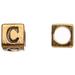 Pewter Alphabet Bead Antique-Gold Finished Letter C 8mm Cube Triangle 5.5mm Hole pack of 10pcs (3-Pack Value Bundle) SAVE $2