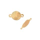 Link Drop Round With Spiral Radian 16K Gold-Finished Brass 14x10mm Sold per pkg of 20