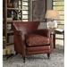 Leeds Accent Chair in Vintage Dark Brown Top Grain Leather, Brown