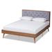 Larue Modern & Contemporary Velvet Upholstered Wood Platform Bed-Grey