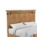 Cottage Style Wooden Plank Queen Size Bed with Metal Accents, Brown