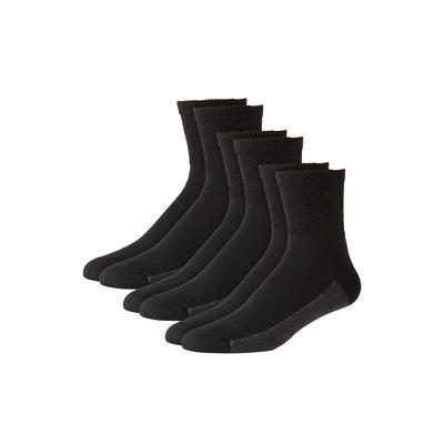 Men's Big & Tall Full Length Cushioned Crew 6 Pack Socks by KingSize in Black (Size XL)