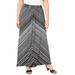 Plus Size Women's AnyWear Maxi Skirt by Catherines in Black White Stripe (Size 2X)