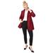 Plus Size Women's Long Wool Blend Blazer by ellos in Burgundy (Size 10)