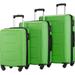 Carry on Luggage Sets of 3, SEGMART Spinner Expandable Hardside Suitcase with TSA Lock, Lightweight Luggage Dual Spinner Wheels Set: 20in 24in 28in, Heavyweight Suitcase for Traveling, Green, S6603