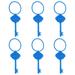 Silicone Luggage Tag, Antique Skeleton Key Shape, Flexible Silicone Travel ID Identification Labels, Luggage Tags For Suitcases, Blue - Lot of 6.