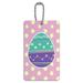 Cute Easter Egg Turquoise Purple Polka Dots Luggage Card Suitcase Carry-On ID Tag