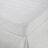 Damask Stripe Twin XL White Mattress Topper