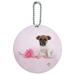 Jack Russell Terrier Puppy Dog Flower Round Luggage ID Tag Card Suitcase Carry-On