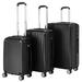 Abody 3-Piece 20" & 24" & 28" Luggage Set Travel Bag ABS Trolley Spinner Suitcase with TSA Lock Black