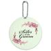 Wedding Floral Sister of the Groom Round Luggage ID Tag Card Suitcase Carry-On