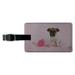 Jack Russell Terrier Puppy Dog Flower Rectangle Leather Luggage Card Suitcase Carry-On ID Tag