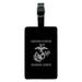 United States Marine Corps USMC White Black Officially Licensed Rectangle Leather Luggage Card Suitcase Carry-On ID Tag
