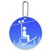 Graphics and More Skiing Ski Lift Symbol in Snow Round Luggage ID Tag Card Suitcase Carry-On