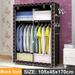 67" Portable Closet Storage Organizer Wardrobe Clothes Rack with Shelves,Moisture Proof No-woven Fabric, Heightened Foot Design,Bottom Fully-enclosed,Strong Bearing Capacity