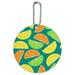 Citrus Lemon Lime Orange Slices Pattern Round Luggage ID Tag Card Suitcase Carry-On