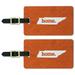 Graphics and More Tennessee TN Home State Luggage Suitcase ID Tags Set of 2 - Textured Orange