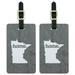 Graphics and More Minnesota MN Home State Luggage Suitcase ID Tags Set of 2 - Textured Grey Gray